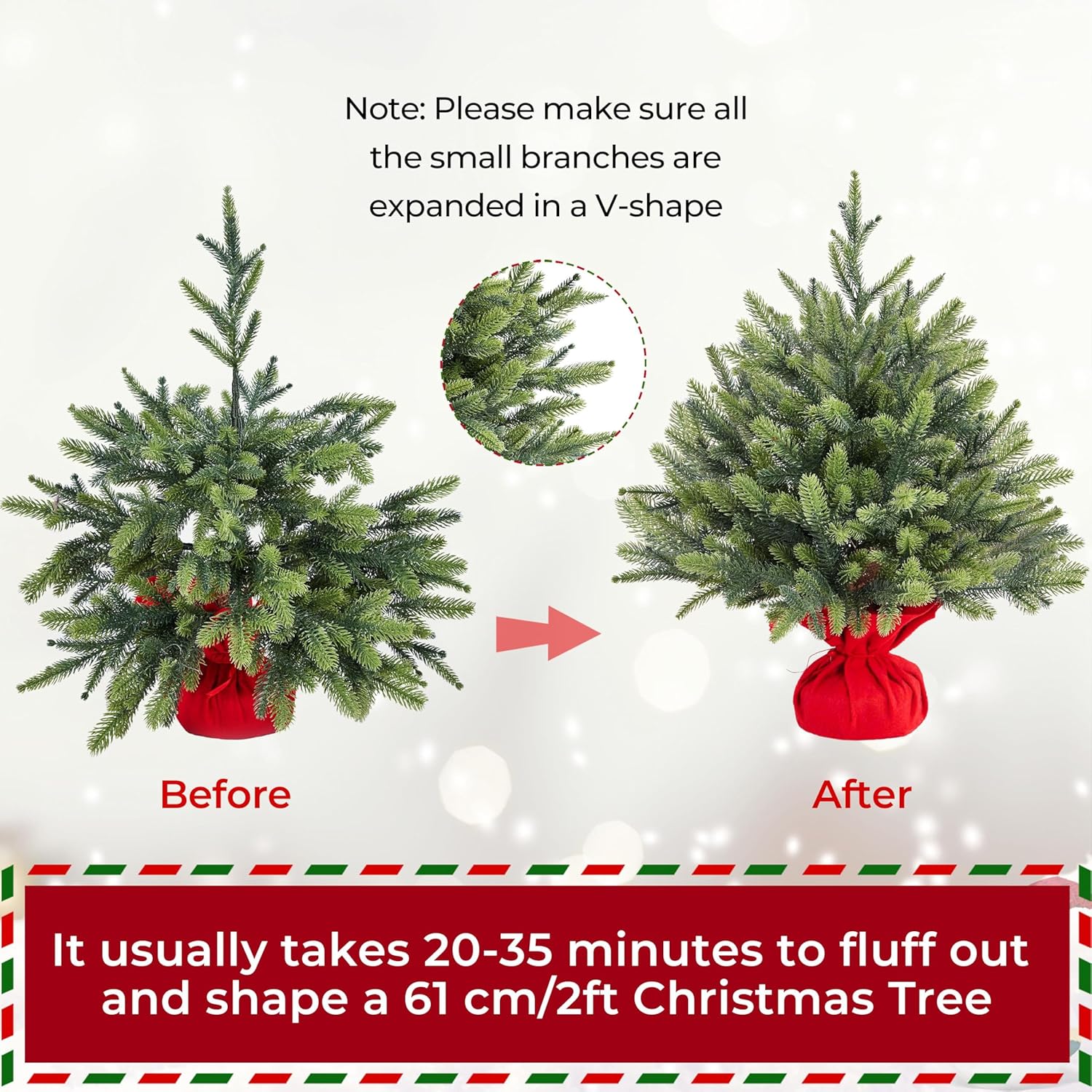 Decorative mini Christmas tree with multicolor lights