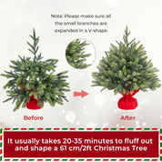 Decorative mini Christmas tree with multicolor lights