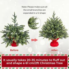 Decorative mini Christmas tree with multicolor lights