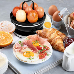 Electric Egg Boiler EB27 Black 400W 7-Egg Automatic Boiler & Poacher with Keep-Warm Function