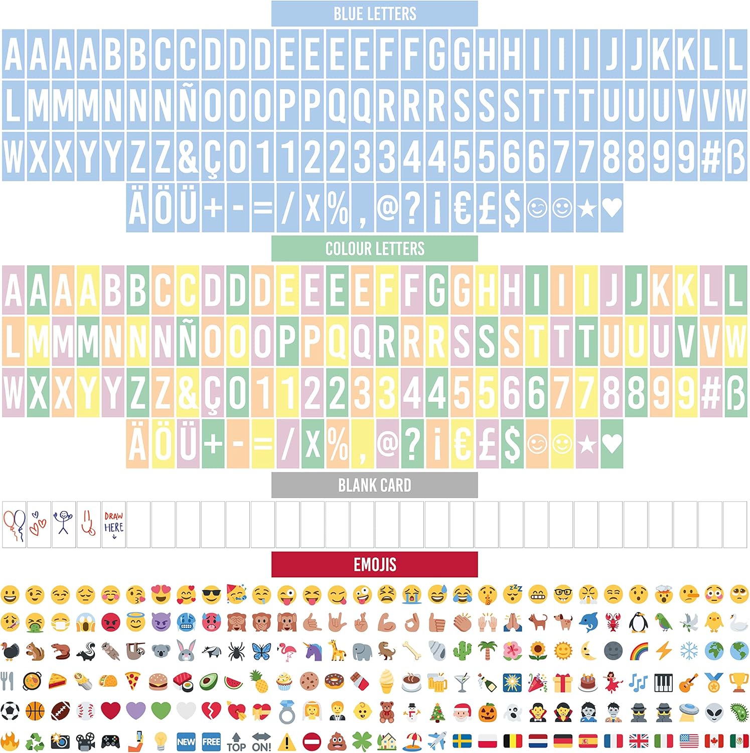 BONNYCO Blue A4 Cinema Light Box 400 Letters & Emojis