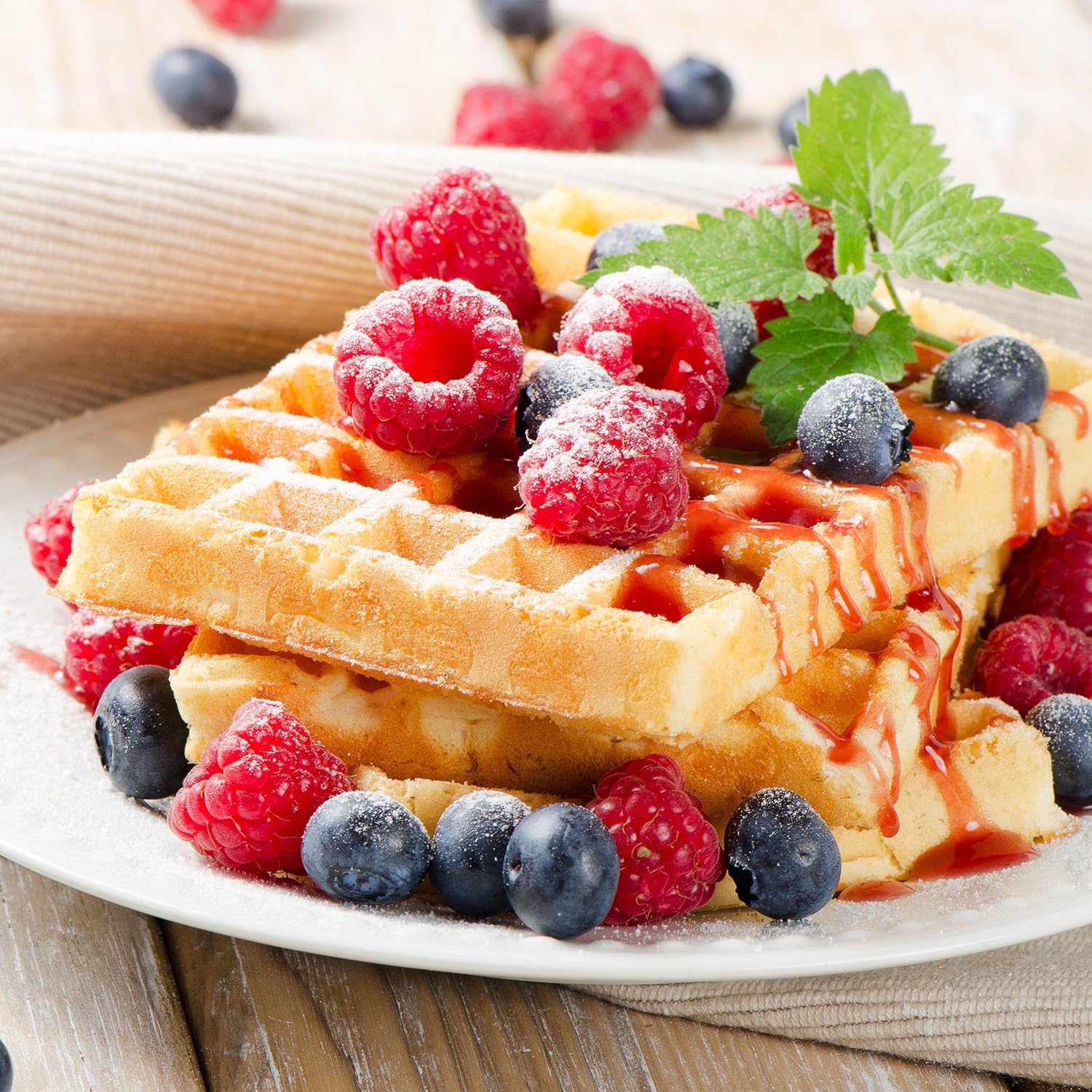 Double Belgian & American Waffle Maker 900W – Non-Stick Deep Fill Dual Iron Plates, Auto Temp Control, Cool Touch Handle
