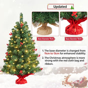 Pre-lit artificial Christmas tree for desk or table