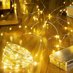 ZeMu Fairy Lights Battery Operated, 5m 50 LED Copper Wire Outdoor Indoor Lights