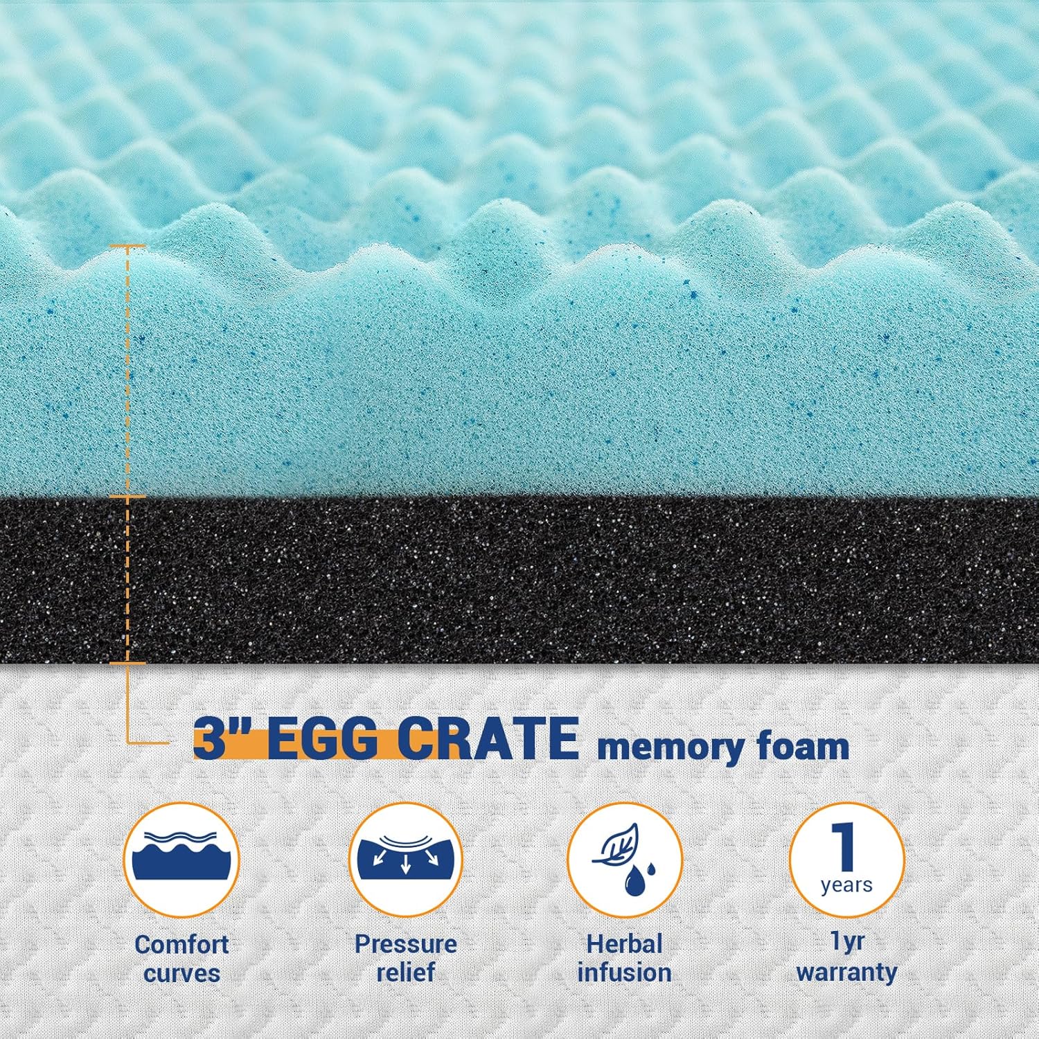 Double Memory Foam Mattress Topper – 7.5cm Firm Support Pad with Bamboo Cover