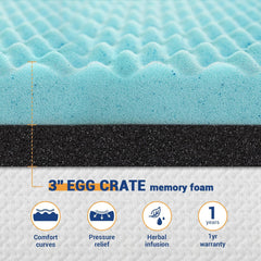 Double Memory Foam Mattress Topper – 7.5cm Firm Support Pad with Bamboo Cover