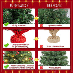 Small festive tree with red berry decorations
