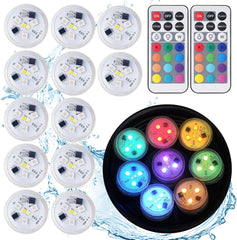 6-Piece Mini RGB LED Diving Lights with Remote – Waterproof Underwater Lights for Pools, Aquariums, and Decorations