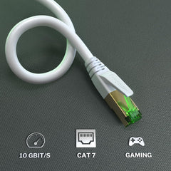 KabelDirekt – Cat 7 Network Cable – 0.25m – 10 Gigabit LAN Cord & Ethernet Cable – Available in 0.25-30m (suitable for high-speed networks, PC, gaming, switch, router and modem, RJ45 – white)