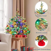 Small desktop Christmas tree with 35 multicolor LED lights