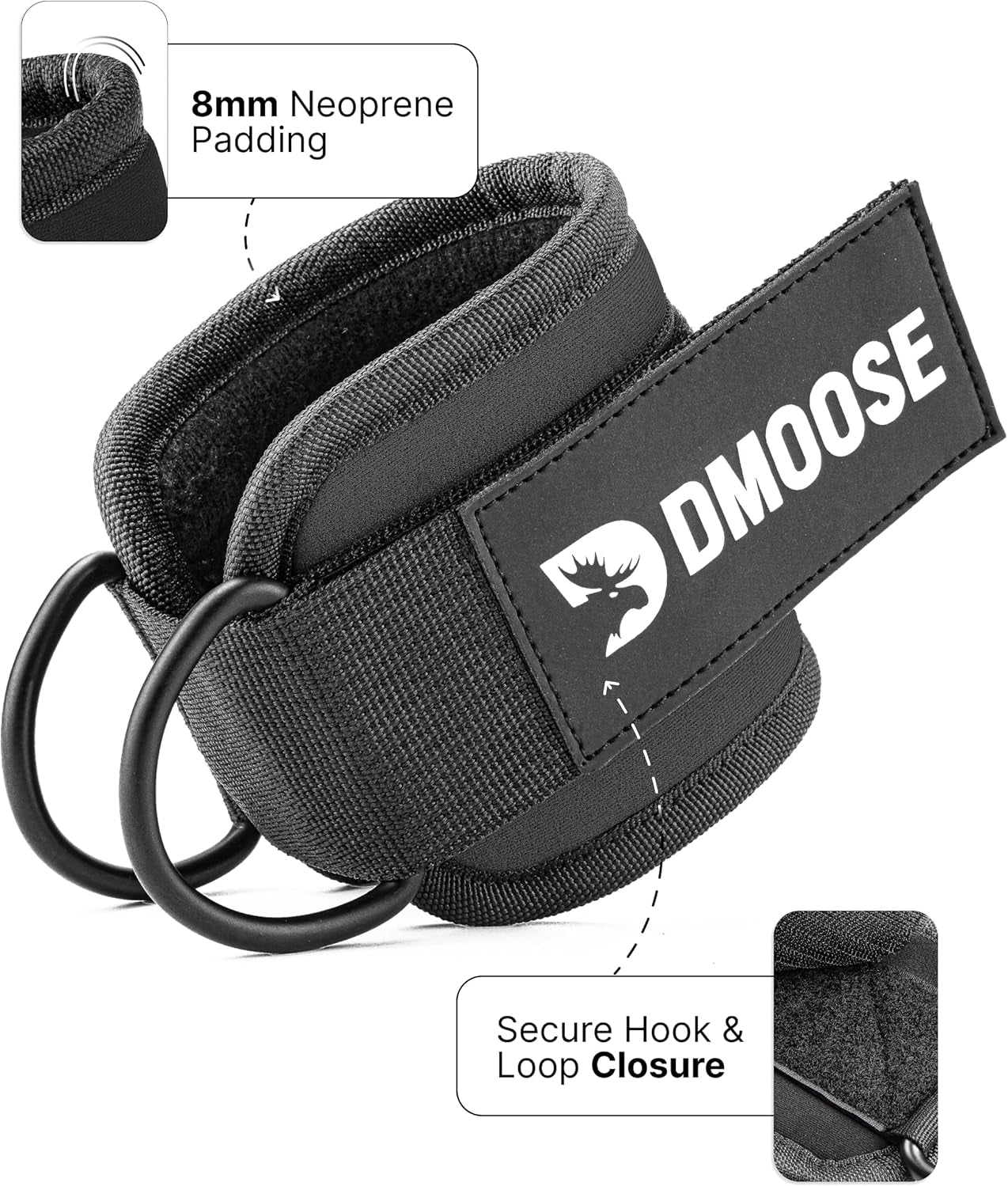 Ankle Straps for Cable Machines – Padded Gym Straps for Glutes, Legs & Hips