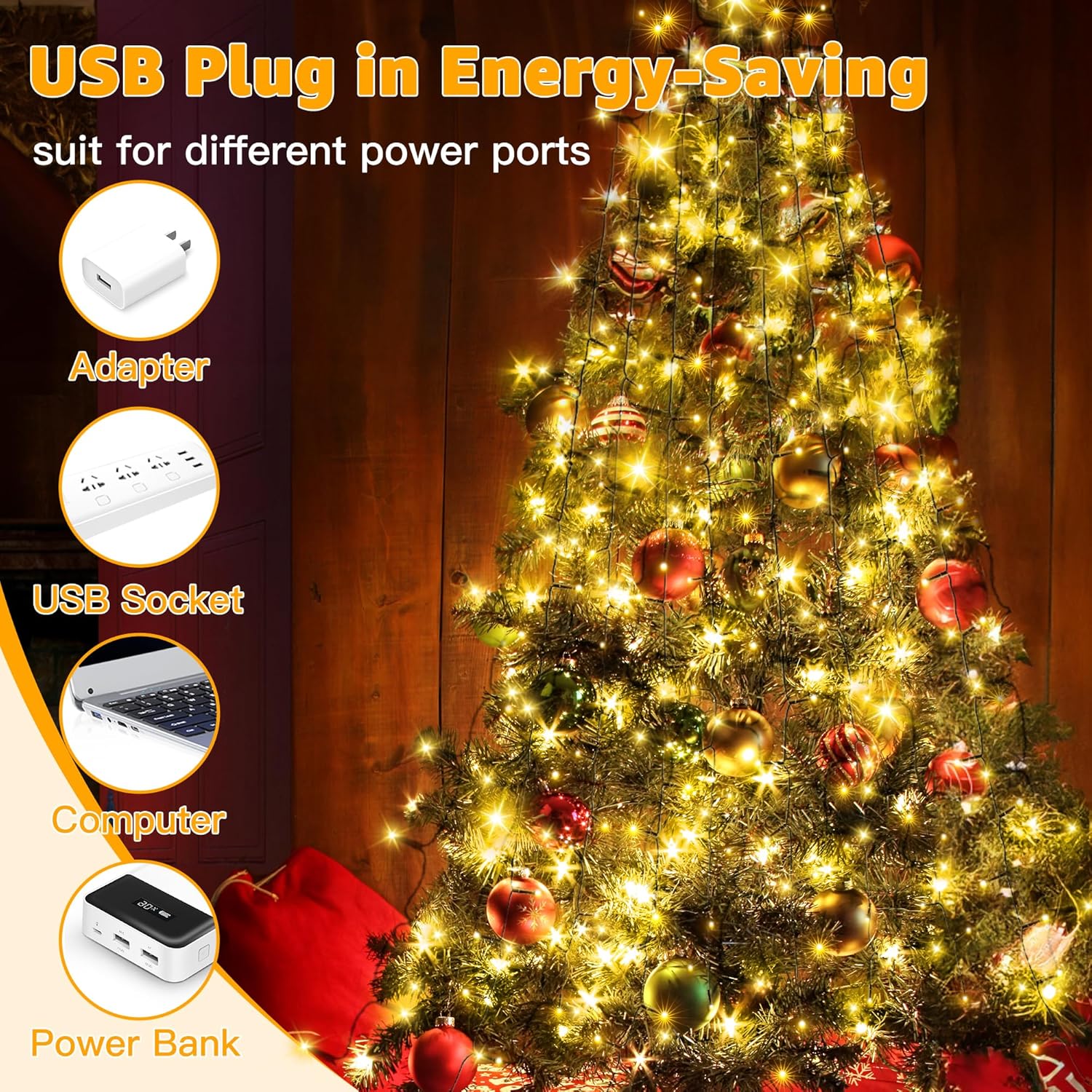 Ring-top Christmas tree lights installation