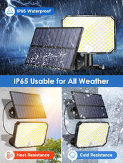 190LED Solar Lights Outdoor, Motion Sensor Solar Security Lights, 3 Modes Remote Garden Lights Solar Powered Waterproof, Perfect for Patio and Pathway