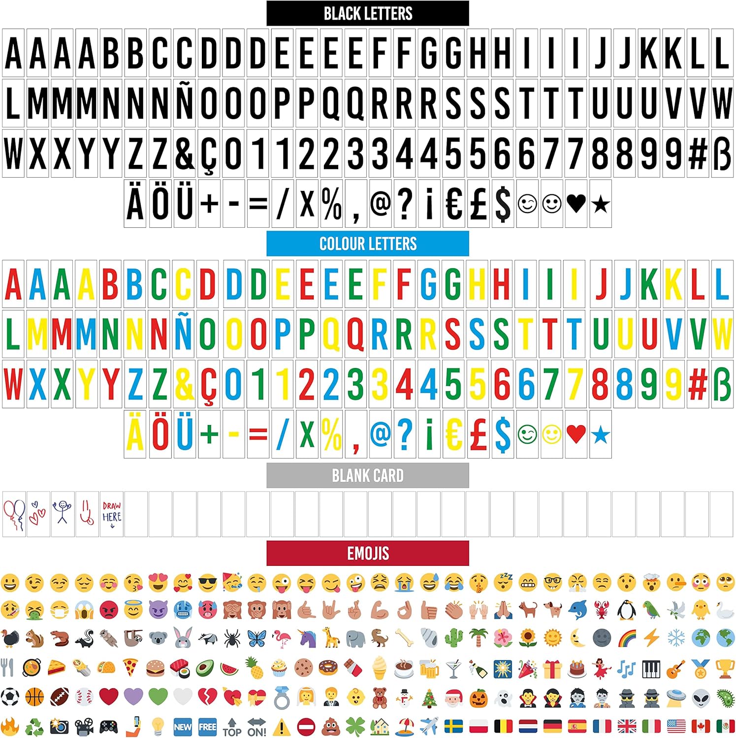 BONNYCO A4 Cinema Light Box with 400 Letters & Emojis