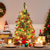 Green mini Christmas tree with 35 warm LED lights