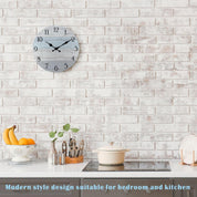 Frameless Wooden Wall Clock – Silent Quartz, Rustic Decorative for Home