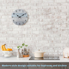 Frameless Wooden Wall Clock – Silent Quartz, Rustic Decorative for Home