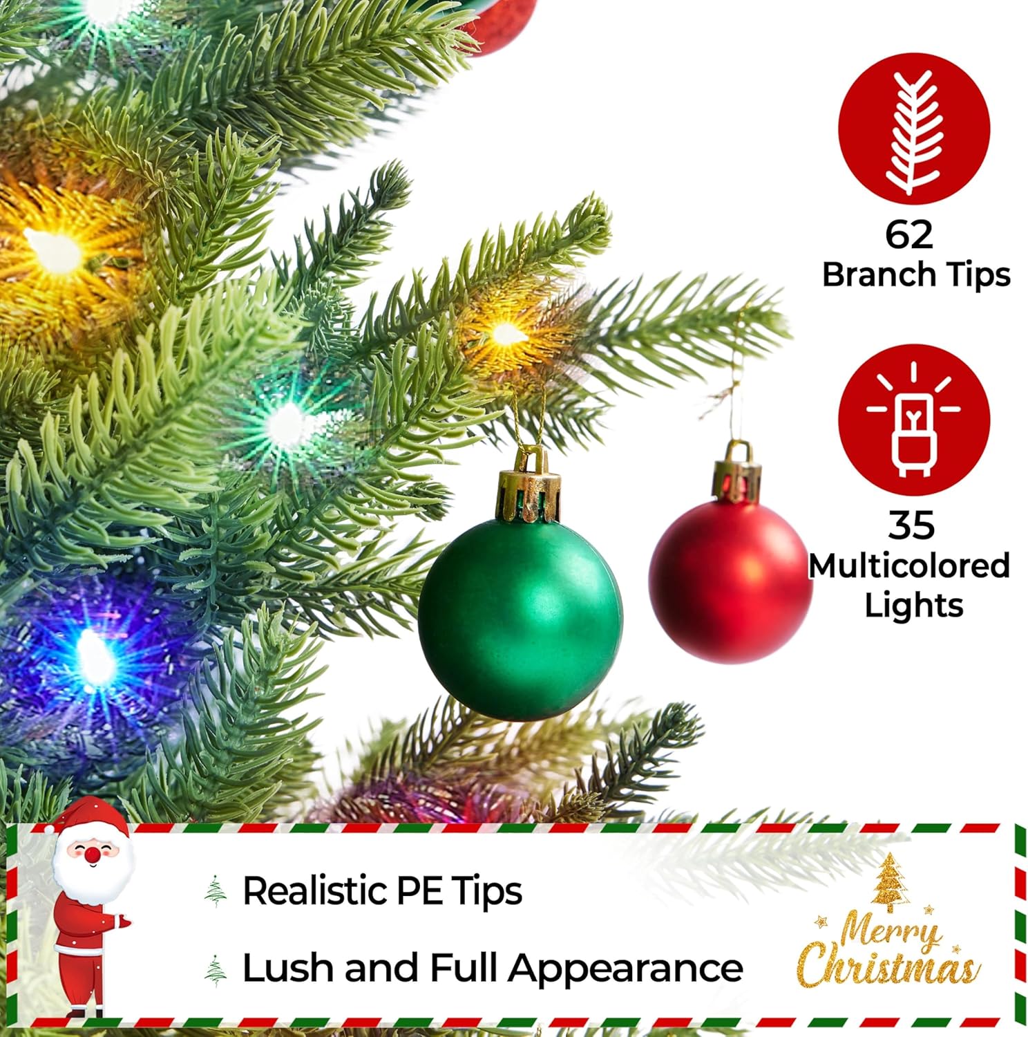 Small holiday tree with sturdy cement base