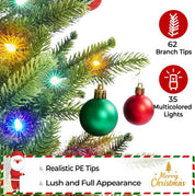 Small holiday tree with sturdy cement base