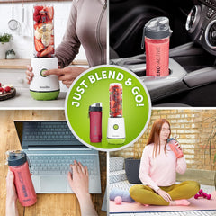 Active Personal Blender & Smoothie Maker – 350W Motor with 2 Portable 600ml Bottles & Leak-Proof Lids – White & Green