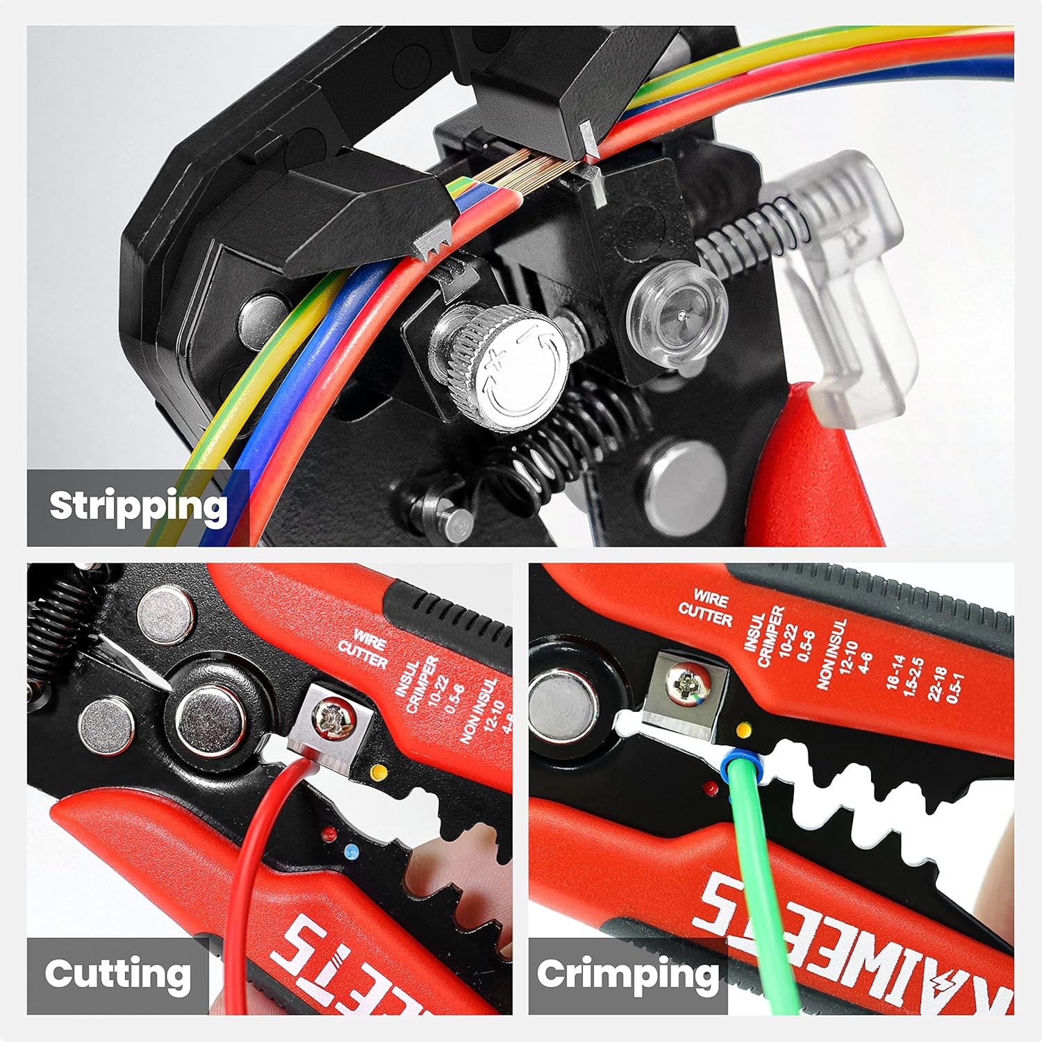 Automatic Wire Stripper Cutter Crimper AWG10–24 3-in-1
