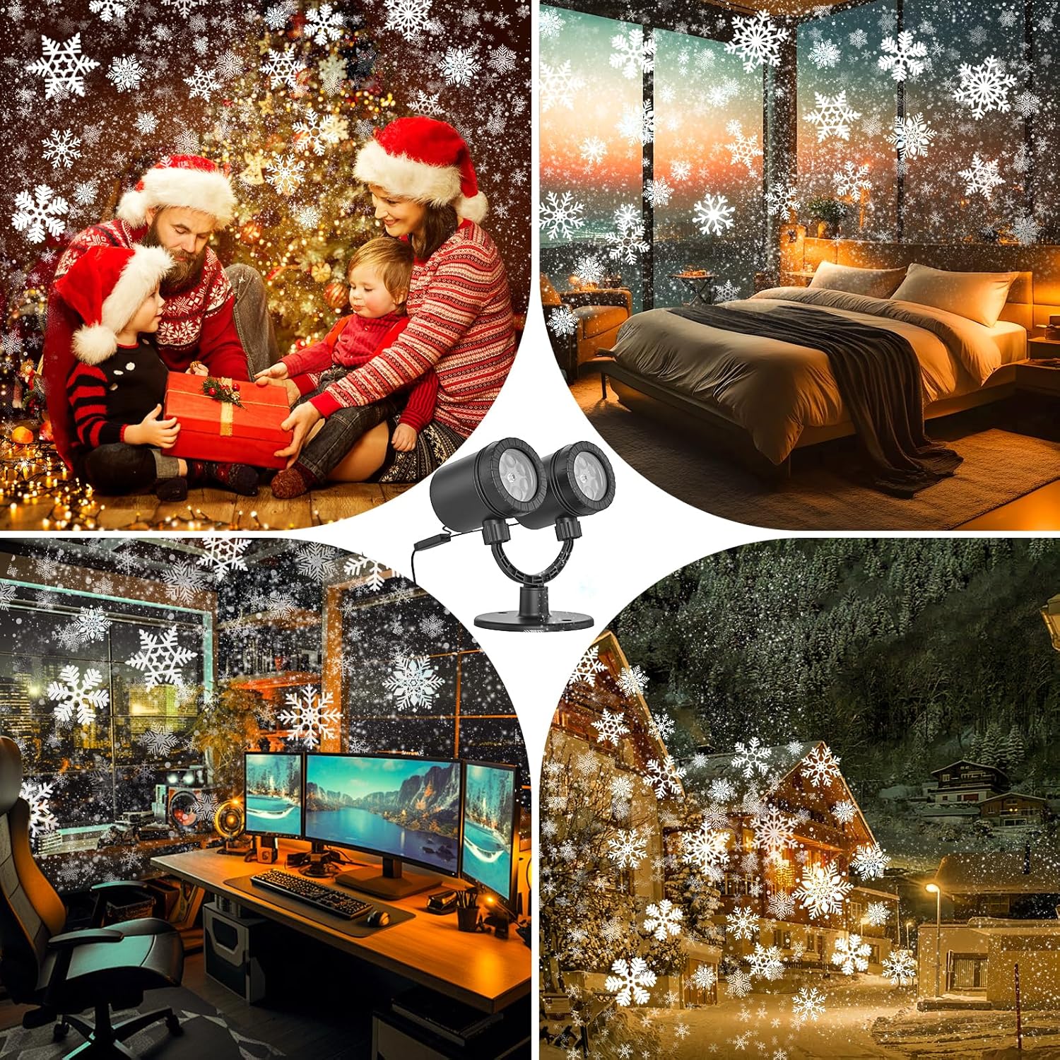 Double Head Christmas LED Projector Lights – Waterproof Outdoor Décor