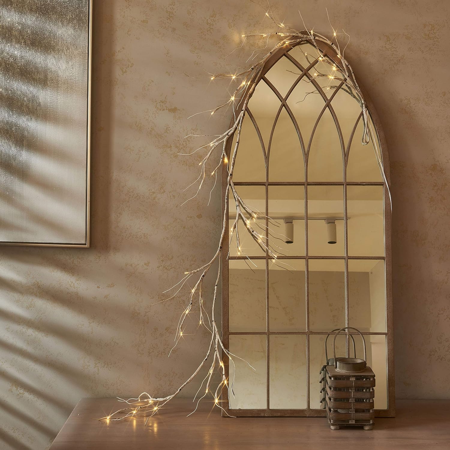 White Birch LED Garland Lights 6FT with Timer, 48 Warm White Battery Powered Fairy Lights for Indoor and Outdoor Home Décor