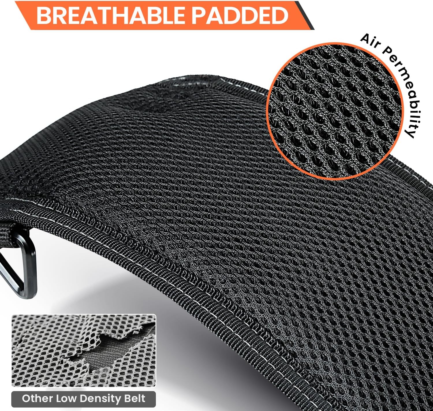 Padded 36'' Tool Belt for Men, Adjustable Work Belt with Heavy Duty Buckle Back Support for Carpenters, Electricians & Gardeners
