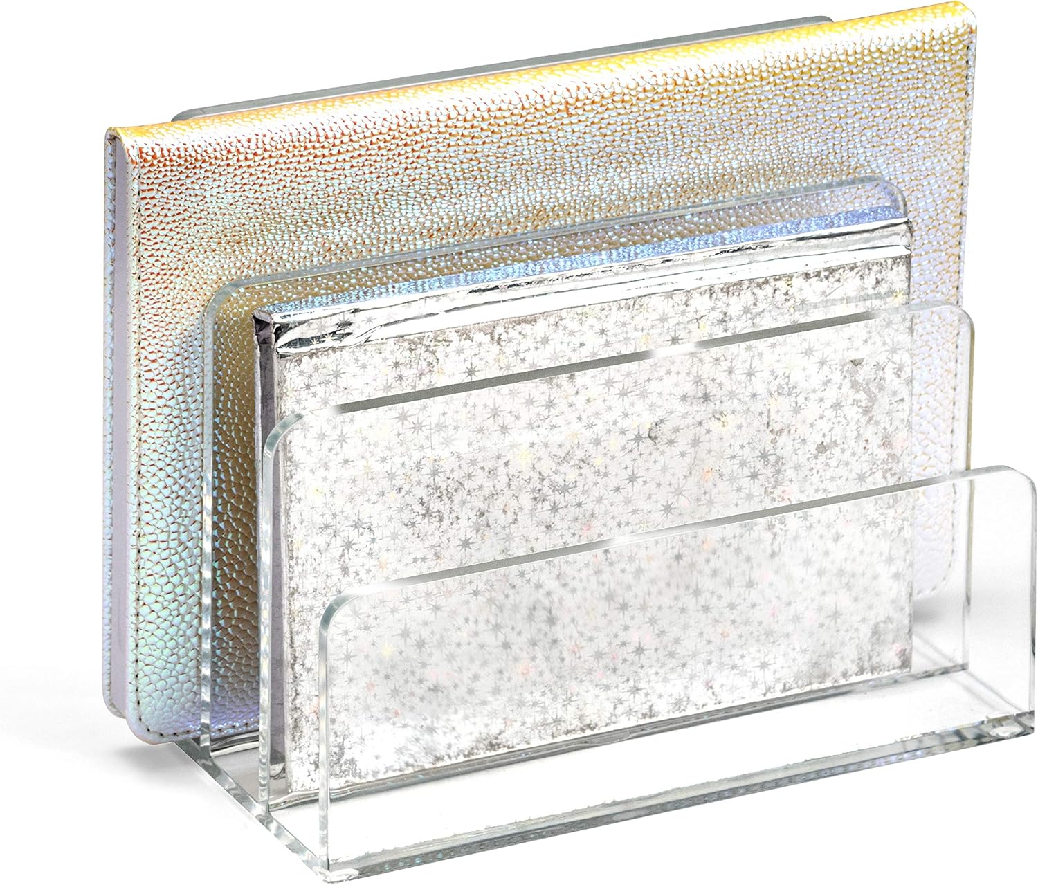 Clear Acrylic 3-Slot Letter Holder – Desk Mail Sorter & Office Paperwork Organiser