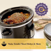Crockpot Digital Slow Cooker 3.5L for 3-4 People – Programmable Timer, Black, UK 3-Pin Plug – Easy & Convenient Cooking