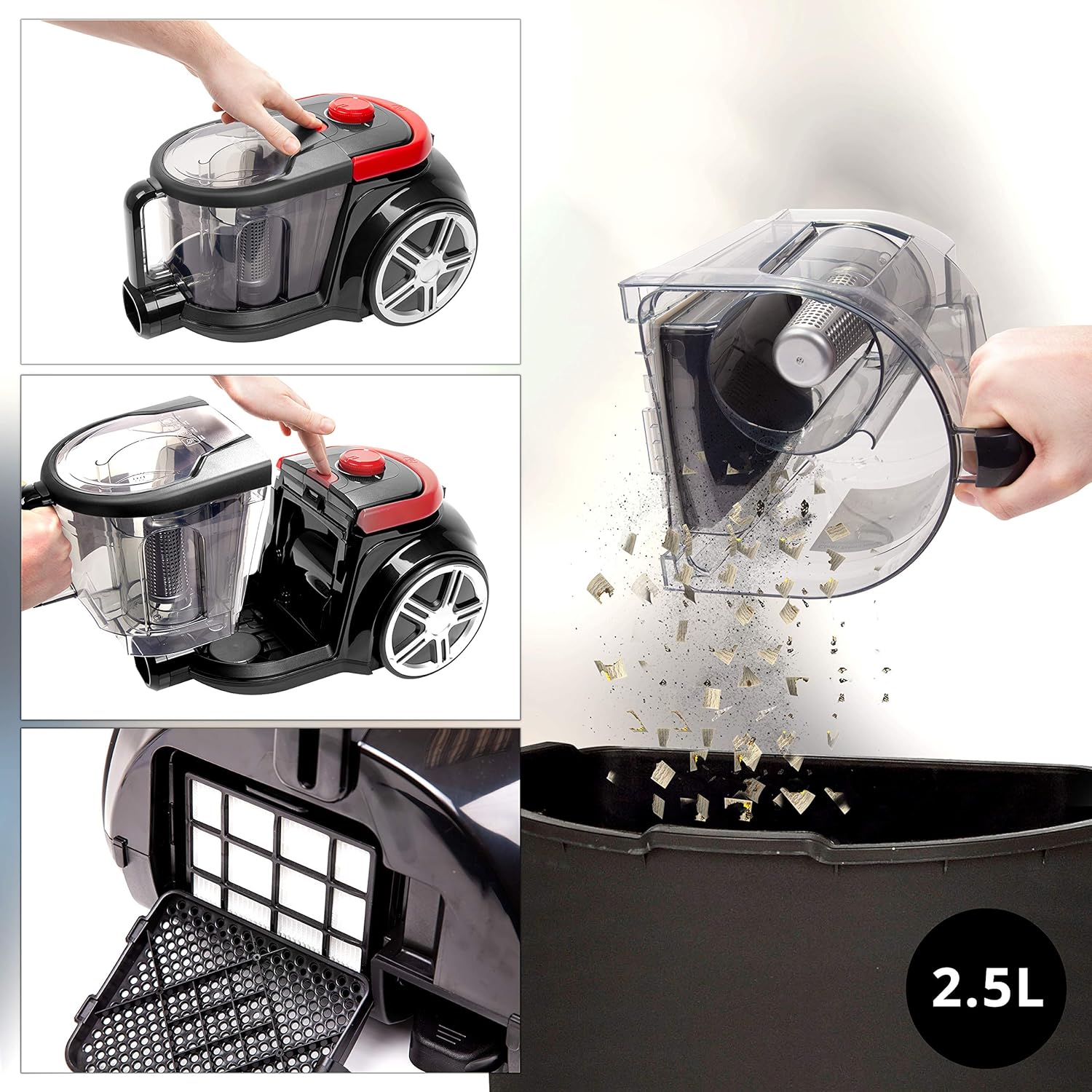 Duronic VC7020 Bagless Cylinder Vacuum Cleaner 800W