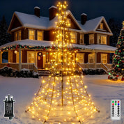 1.8m outdoor Christmas tree lights with 202 warm white LEDs