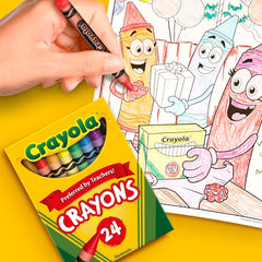 24-Count Bright Crayons Set, Strong Vibrant Colours for Kids, School & Art Projects
