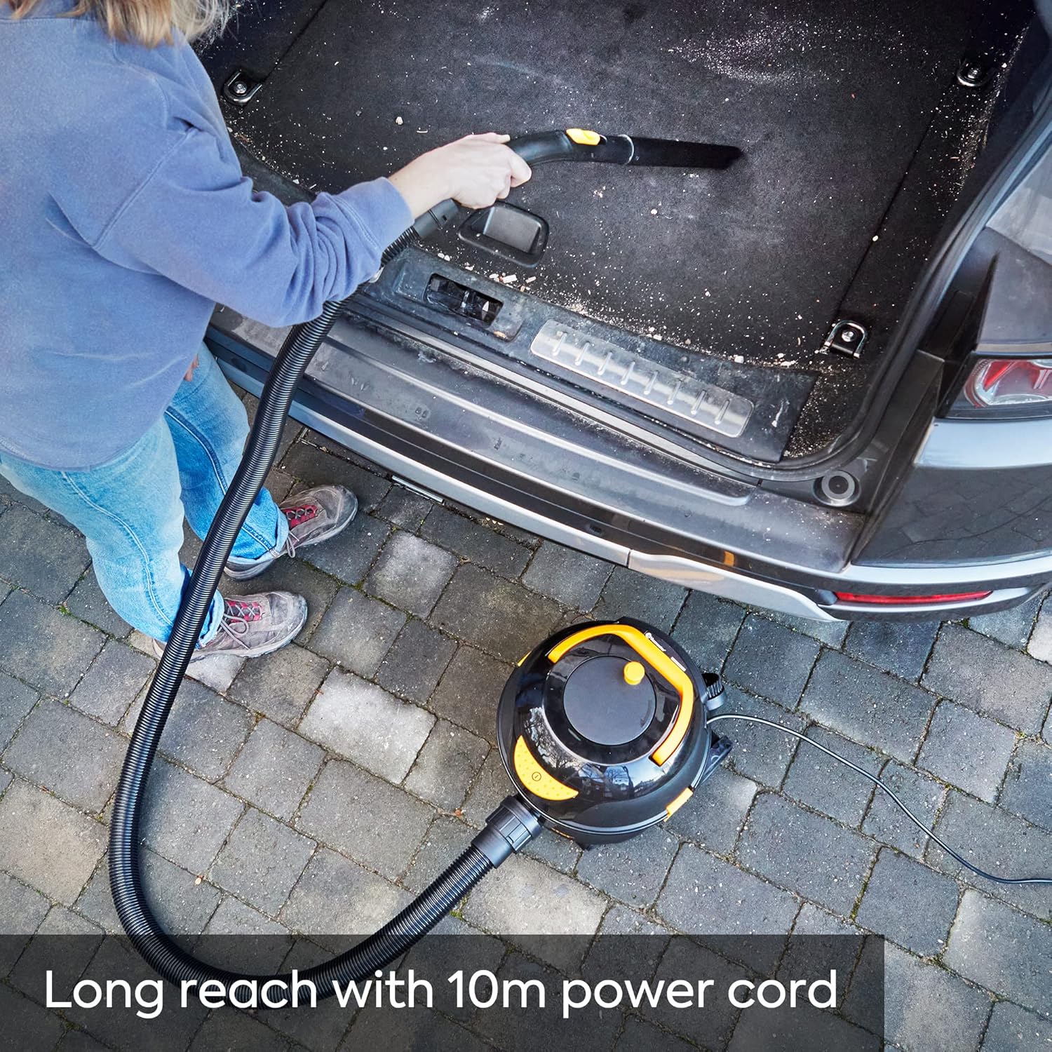 Vacmaster D8 8L Cylinder Vacuum Cleaner – Powerful Quiet Bagged Cleaning with HEPA 13 Filtration, 5 Dust Bags, 26m Reach