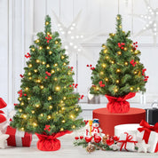 Indoor tabletop Christmas tree with cozy lighting