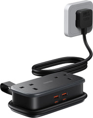 65W Travel Extension Lead with 2 Outlets & 4 USB (2 Type-C) – Cruise & Hotel Essential