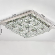Modern Square Crystal LED Ceiling Light – Elegant Chrome Chandelier for Living Room, Bedroom & More