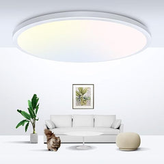 15W Flush Mount LED Ceiling Light – Brushed Nickel, 3 CCT