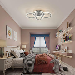 Modern 4-Ring LED Ceiling Light 58W Dimmable with Remote