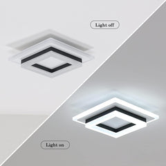 LED Ceiling Light, 24W Modern Ceiling Lamp, Square LED Ceiling Lights for Bedroom Hallway Office Kitchen Living Room, Cold White 6500K