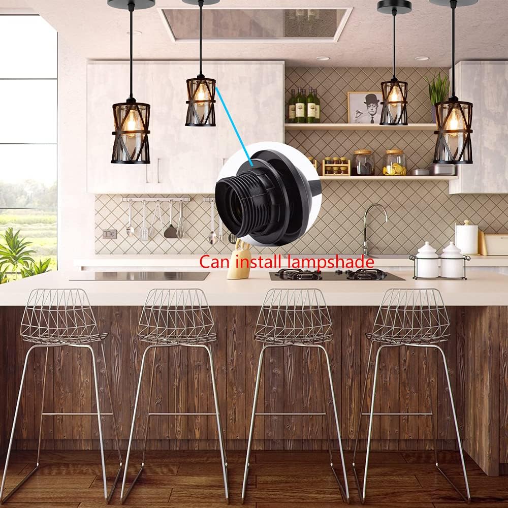 2 Pack E27 Pendant Light Fitting Ceiling Rose Pendant Modern Light Pendant Fitting Ceiling Fitting Set for Ceiling Pendant Light with 1M Cable