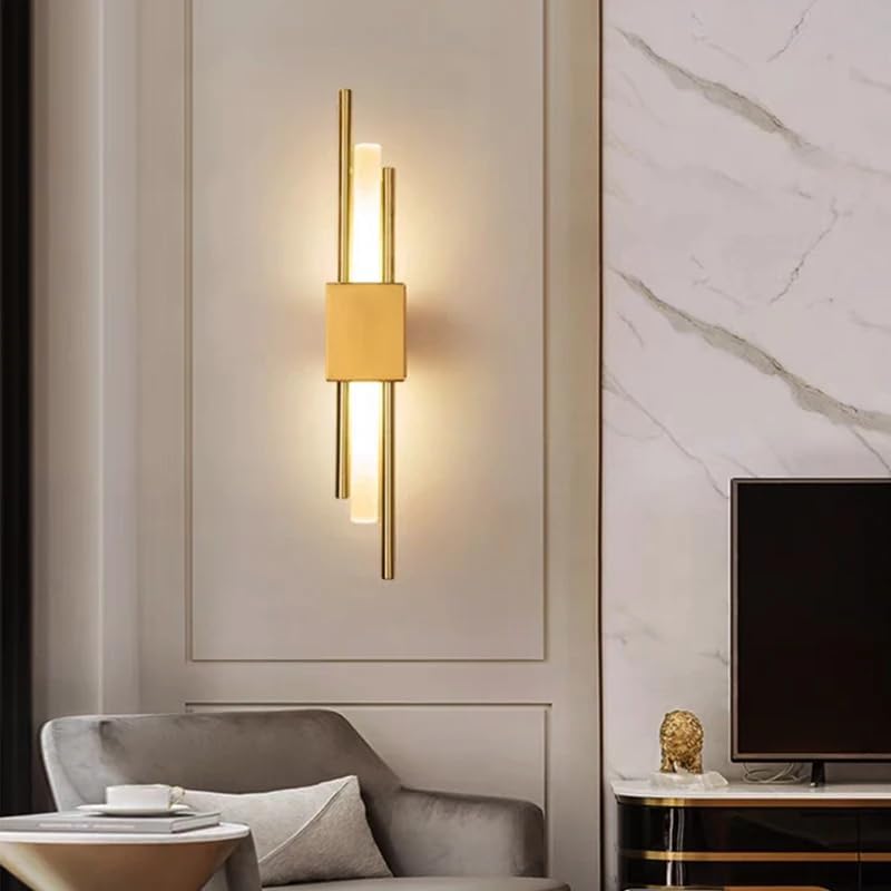 LED Wall Light Indoor – 10W Gold Modern Acrylic Wall Lamp, 3000K Warm White