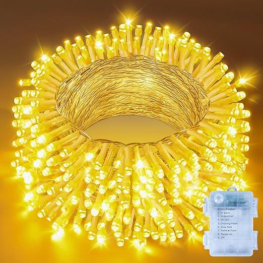 Battery Fairy Lights – 10m, 100 LEDs, 8 Modes, Timer, Waterproof Warm White