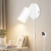 Wall Lights with Switch, Adjustable GU10 Plug-In Lamps 2 Pack