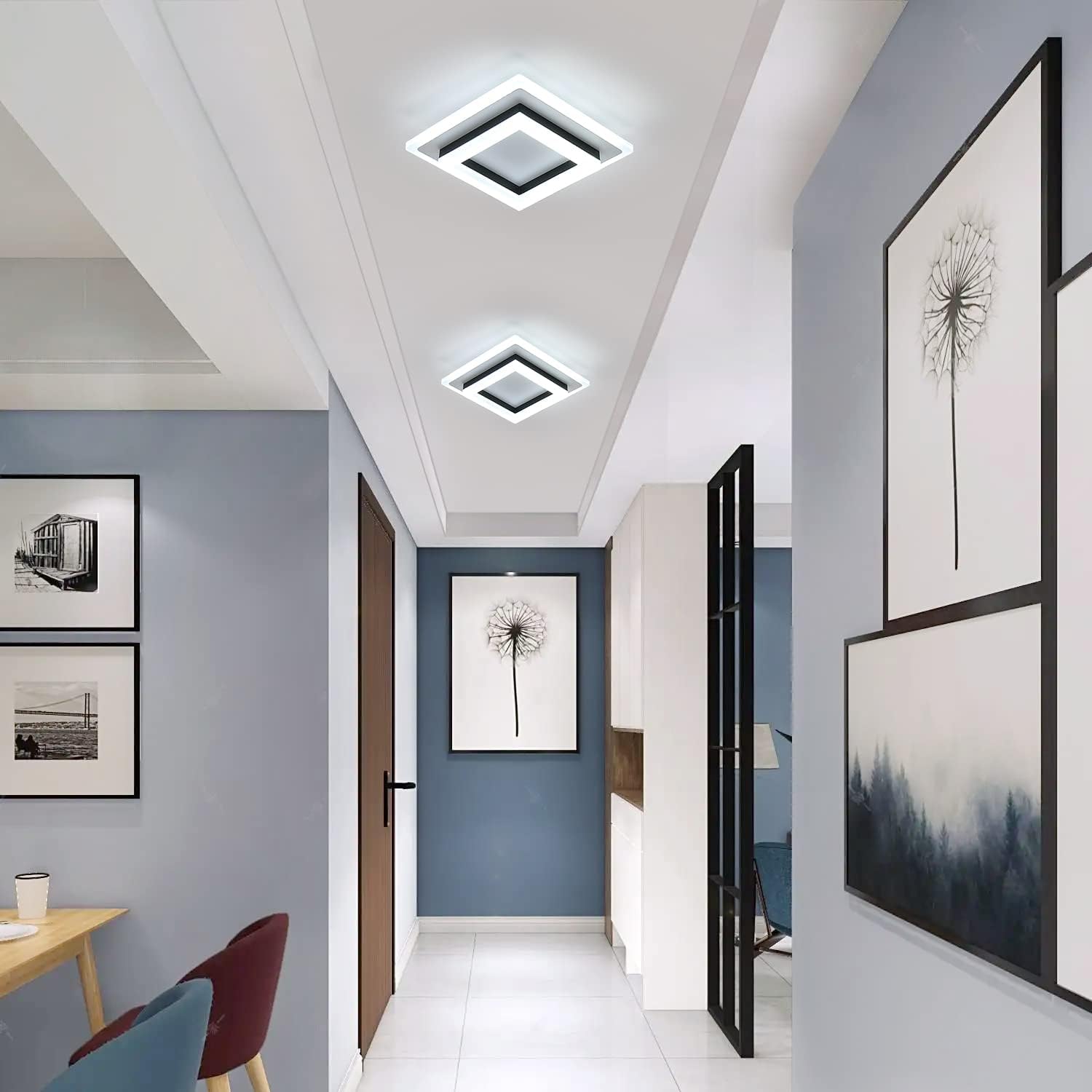 Ceiling Light, 24W Modern Ceiling Lamp, LED Ceiling Lights for Bedroom Hallway Office Kitchen Living Room, Cold White