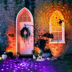 Halloween Spider Web Lights with Plush Spider Decoration