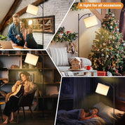 Modern Gold Standing Lamp with Adjustable Shade & Bulb