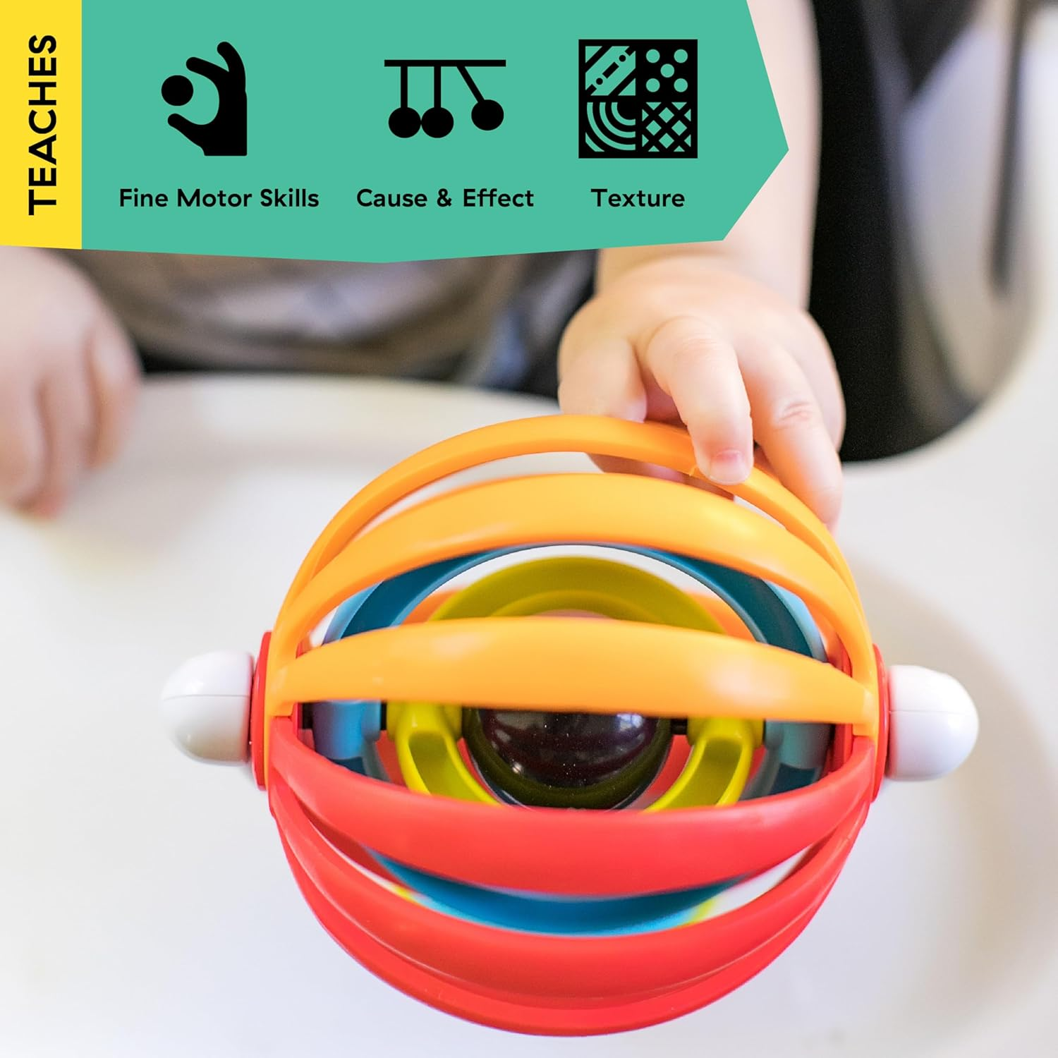 Baby Einstein Sticky Spinner – High Chair Activity Toy with Rattle & Spinning Wheel, 3+ Months