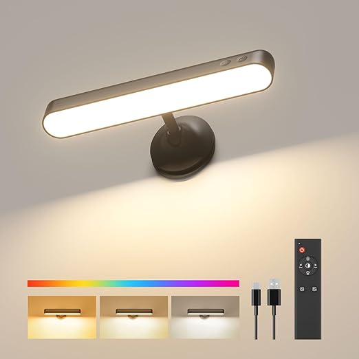 PopoIron Rechargeable RGB Wall Sconce with Remote Control