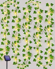 Solar String Lights 10M 100 LED Ivy Garland – Solar Powered, 8 Modes, Waterproof